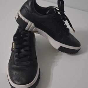 Women's PUMA Cali Low Top Black/White Sneakers Size 6.5 Womens